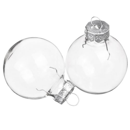 Article Mini boules de Noël en verre rétro transparent Ø3cm 22 pcs