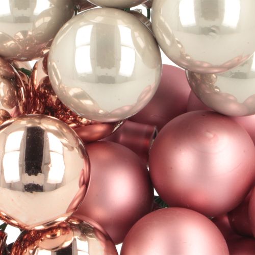 Article Mini boules de Noël en verre rose crème Ø25mm 140 pcs
