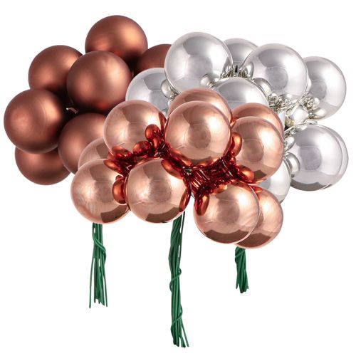 Floristik24 Mini boules de Noël fil d&#39;abricot argenté Ø25mm 140 pcs