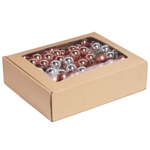 Article Mini boules de Noël fil d'abricot argenté Ø25mm 140 pcs