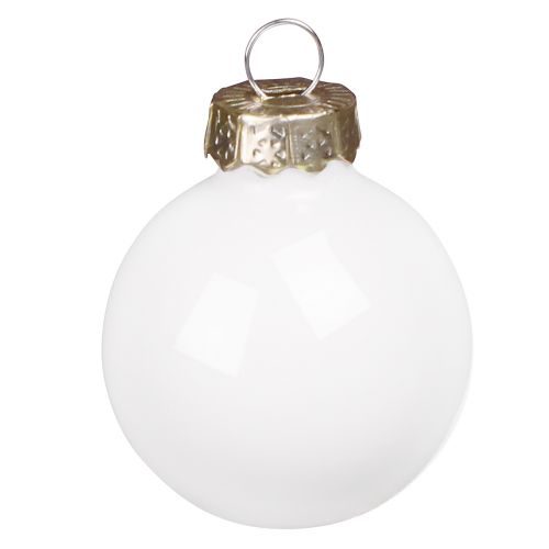 Article Mini boules de Noël en verre émaillé blanc Ø3cm 22 pcs