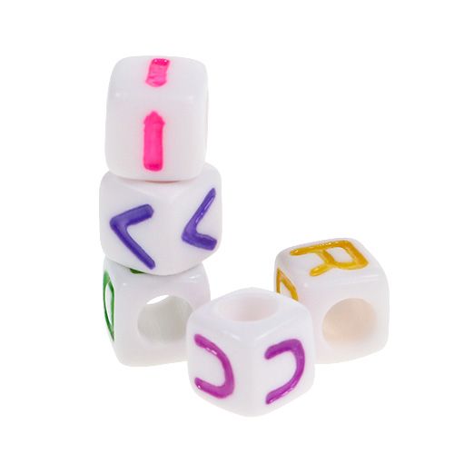 Floristik24 Mini dés colorés avec lettres 7 mm 90 gr