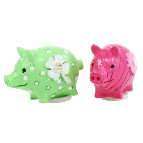 Floristik24 Mini cochons chanceux colorés 2,5cm 45pcs