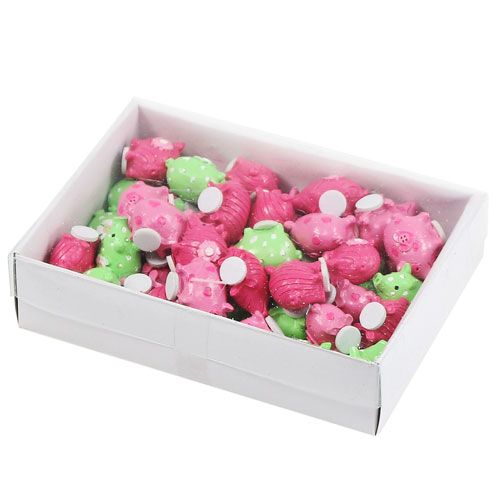 Floristik24 Mini cochons chanceux colorés 2,5cm 45pcs