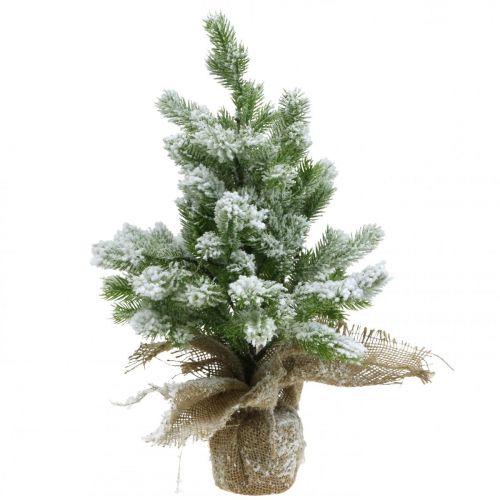 Floristik24 Mini sapin de Noël en sac enneigé Ø25cm H42cm