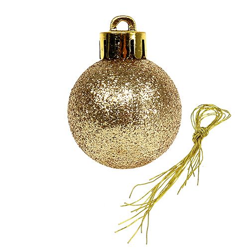 Article Mini boule de Noël dorée Ø3cm 14pcs