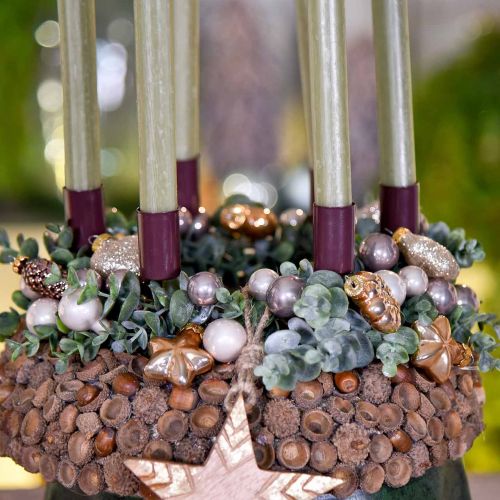Article Mini mélange de décorations de sapin de Noël en verre brun trié 4cm 12pcs