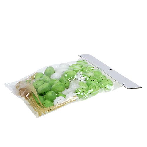 Floristik24 Mini oeuf vert-blanc 2,5cm 48 pcs