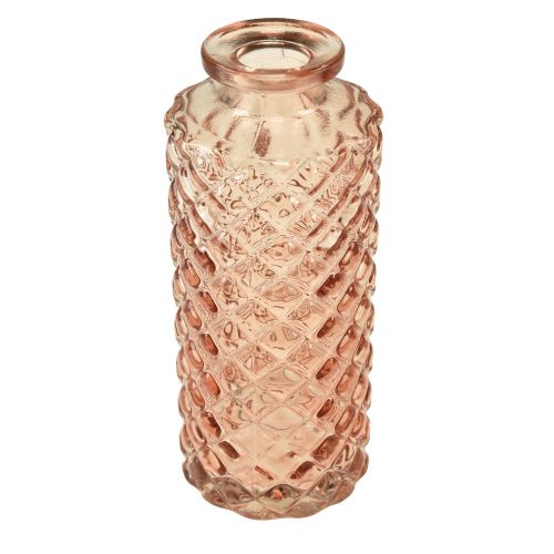 Floristik24 Mini vase en verre aspect cristal diamant marron H13,5cm 4pcs