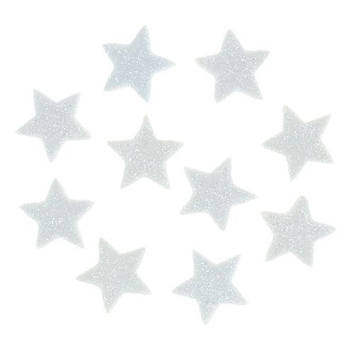 Floristik24 Mini étoiles scintillantes 2,5cm blanches