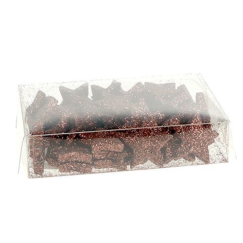 Floristik24 Mini étoile pailletée à saupoudrer marron 2,5 cm 48 pcs