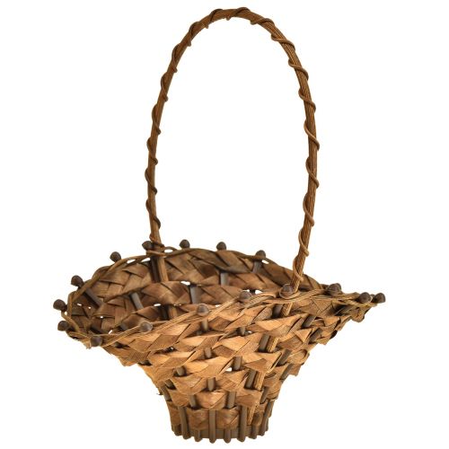 Floristik24 Mini panier à anses en osier marron 15 × 11 cm, lot de 3