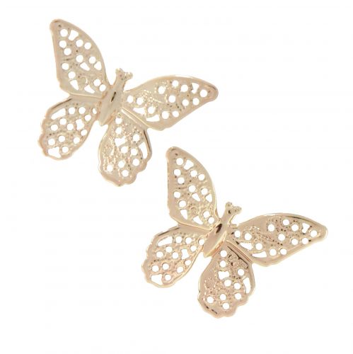 Article Décoration à disperser en métal mini papillons doré 3cm 50pcs