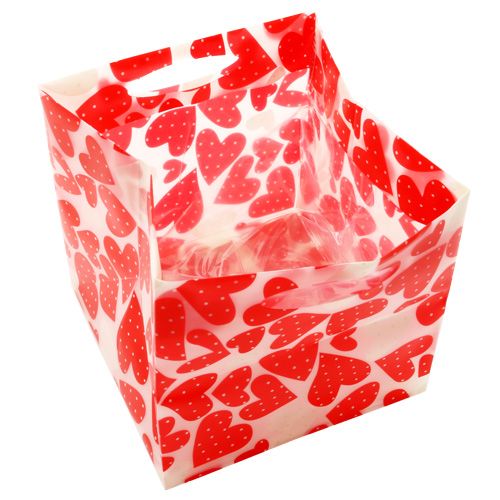 Floristik24 Mini sacs en plastique rouges 6,5 x 6,5 cm 12 p.