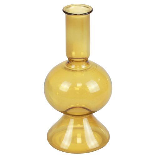 Floristik24 Mini vase vase en verre jaune vase à fleurs verre Ø8cm H16,5cm