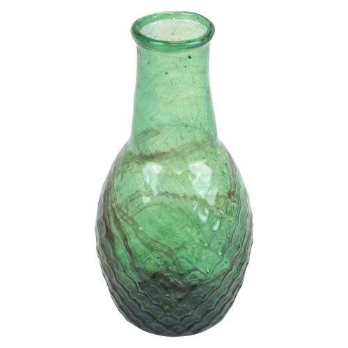 Mini vase vase en verre vert vase à fleurs diamants Ø6cm H11.5cm