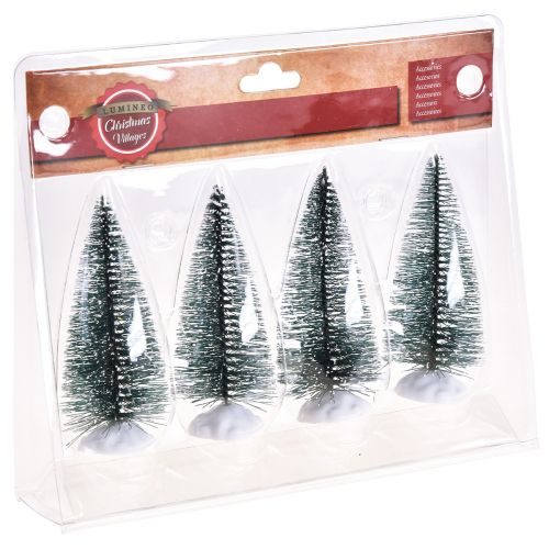 Article Mini décoration de sapin de Noël enneigé 10cm 4pcs
