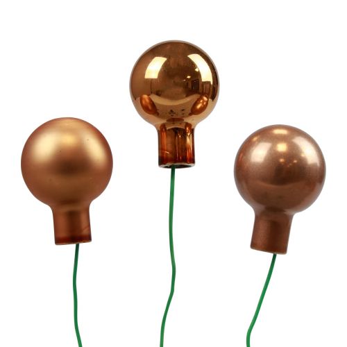 Article Mini boules de Noël sur fil de verre orange Ø2cm 140 pcs