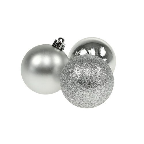 Floristik24 Mini boule de Noël argent Ø3cm 14pcs