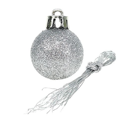 Article Mini boule de Noël argent Ø3cm 14pcs