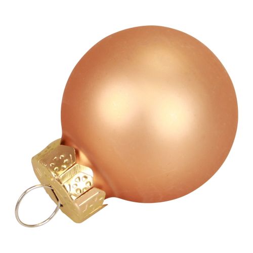 Article Mini boules de Noël verre abricot brillant/mat Ø2,5cm 20 pcs