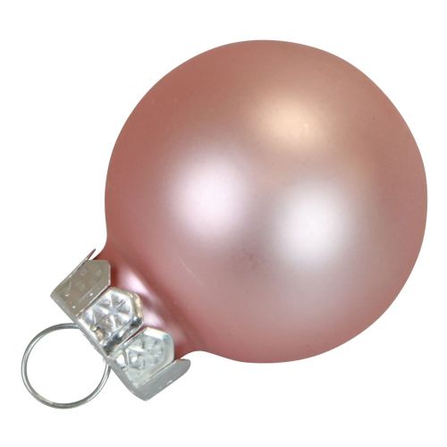 Article Mini boules de Noël verre rose mat/brillant Ø2,5cm 20 pcs