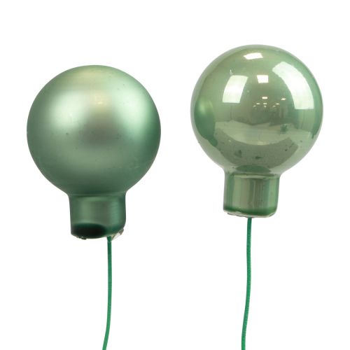 Floristik24 Mini boules de Noël sur fil de verre vert Ø2,5cm 140pcs