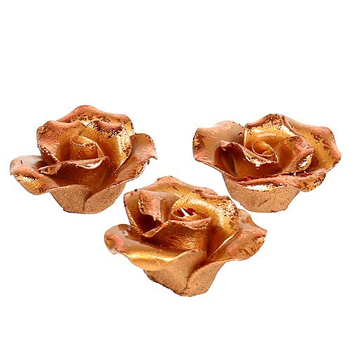 Floristik24 Mini roses en cuivre 4cm 8pcs