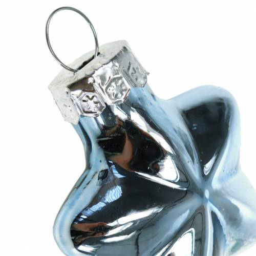 Floristik24 Mini décorations pour sapin de Noël mix assortis verre blanc, bleu 12pcs