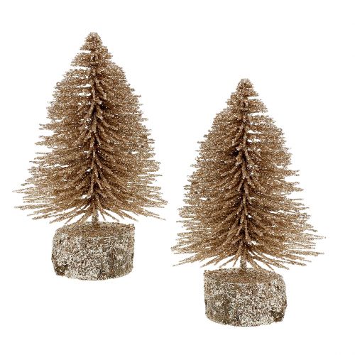 Floristik24 Mini sapin de Noël or avec paillettes 6pcs