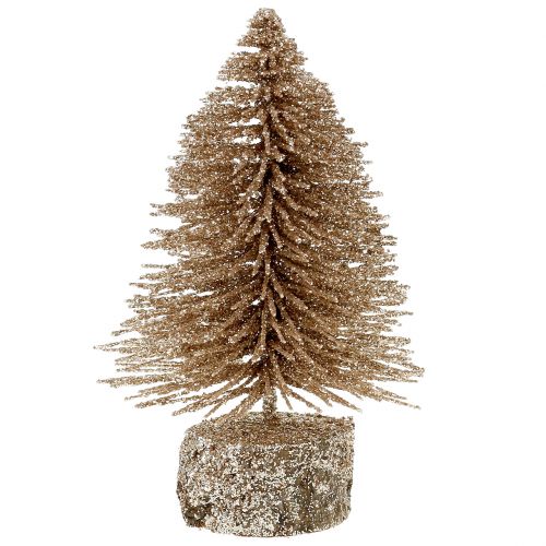Mini sapin de Noël or avec paillettes 6pcs