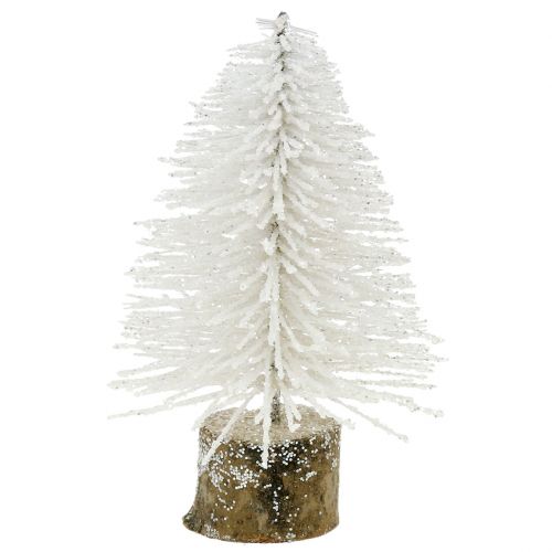 Floristik24 Mini sapin de Noël blanc pailleté 6pcs