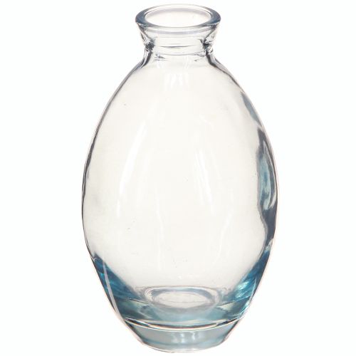 Article Mini vases bulbeux décoratifs en verre teinté bleu H12cm 6 pcs
