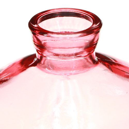 Article Mini vases en verre bombé plat teinté rose Ø9cm H6cm 6 pcs
