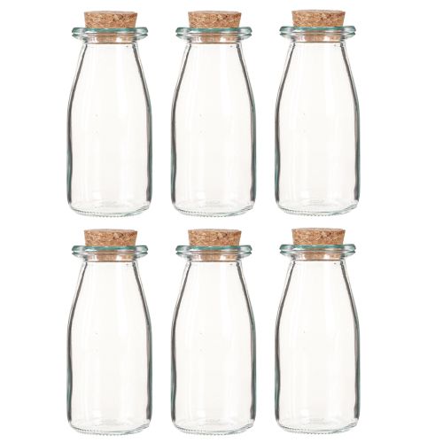 Article Mini vases en verre avec bouchon en liège H13.5cm Ø5.5cm 6pcs