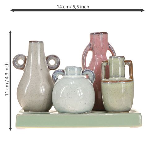 Article Ensemble de mini vases en céramique pour la décoration intérieure, 14 cm
