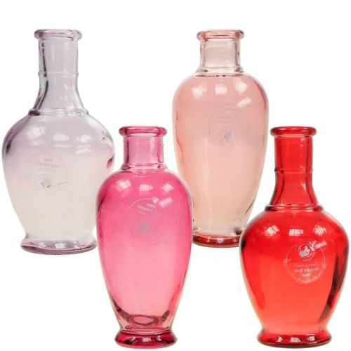 Mini vases en verre vases décoratifs en verre rose rose rouge violet 15cm 4pcs