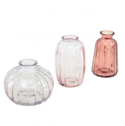 Floristik24 Mini vases vases décoratifs en verre vases à fleurs H8,5–11 cm lot de 3