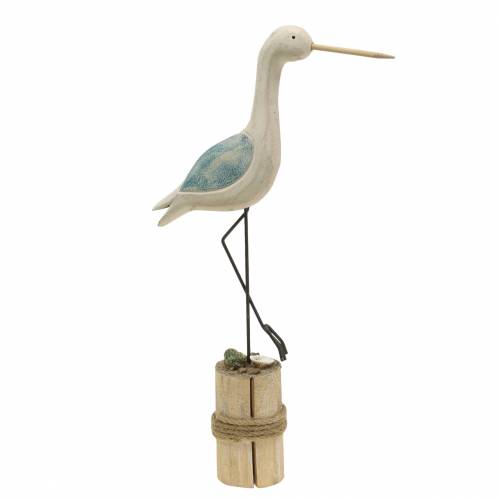 Floristik24 Wader bois blanc bleu 21,5x5,5cm H37cm