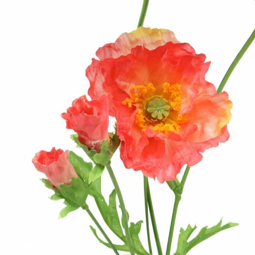 Article Coquelicot artificiel rose, fleur de soie coquelicot jaune 67cm