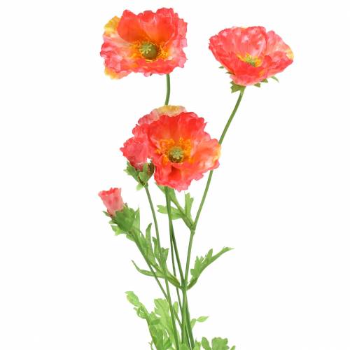 Floristik24 Coquelicot artificiel rose, fleur de soie coquelicot jaune 67cm