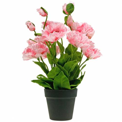 Article Pavot d&#39;Orient, fleur artificielle, pavot en pot rose