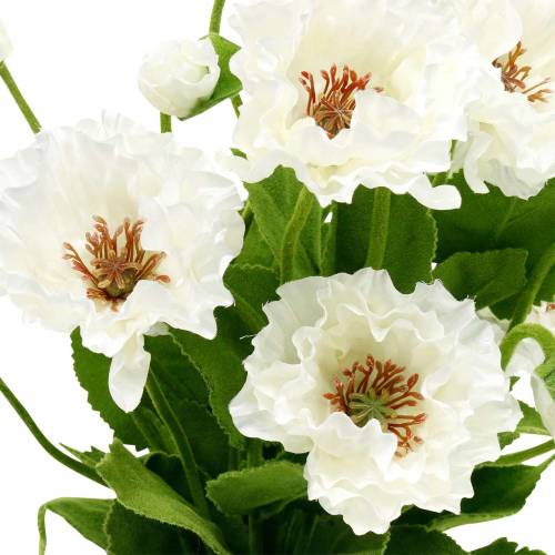 Article Pavot dans un pot de fleurs en soie blanche décoration florale