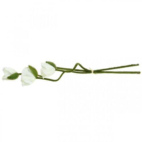 Article Fleur Artificielle Pavot Maïs Rose Artificielle Blanc L55/60/70cm Lot de 3