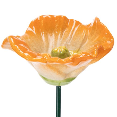 Article Sculptures de coquelicots en céramique, fleurs au design artistique pour le jardin, 52 cm, lot de 2