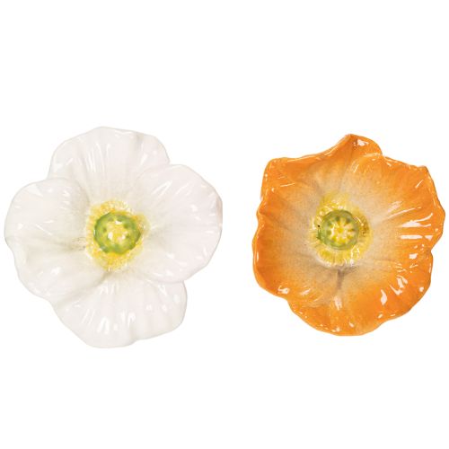 Article Sculptures de coquelicots en céramique, fleurs au design artistique pour le jardin, 52 cm, lot de 2