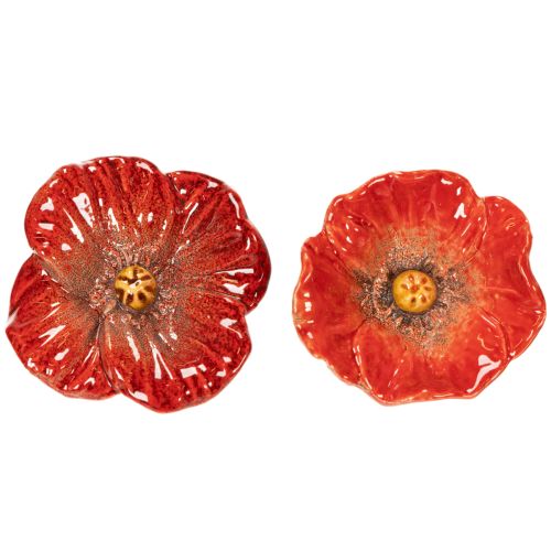 Article Piquets décoratifs de jardin en forme de coquelicot, élément décoratif parfait pour votre jardin, 42 cm, lot de 4