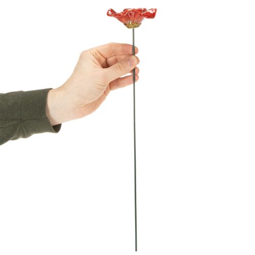 Article Piquets décoratifs de jardin en forme de coquelicot, élément décoratif parfait pour votre jardin, 42 cm, lot de 4