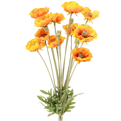 Floristik24 Bouquet de fleurs artificielles décoratives de pavot orange 78 cm 6 pièces