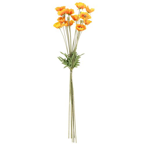 Article Bouquet de fleurs artificielles décoratives de pavot orange 78 cm 6 pièces